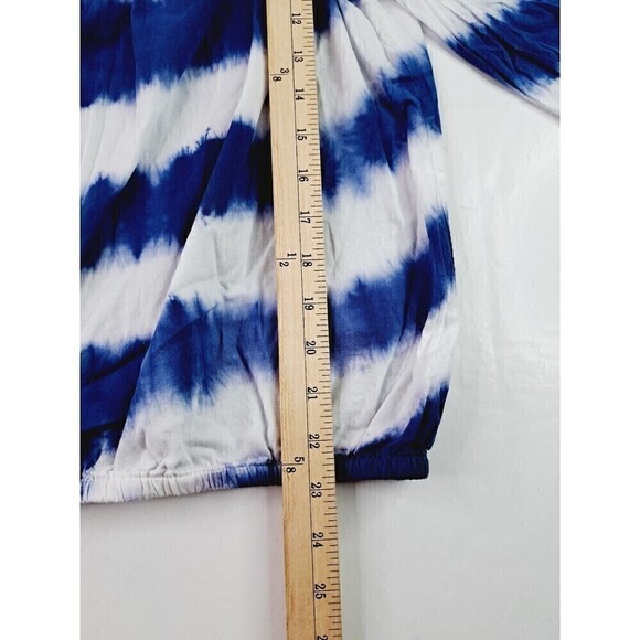 Lauren Ralph Lauren Womens Vanuela Blue Tie-Dye Peasant Top Shirt Size L - Picture 5 of 6